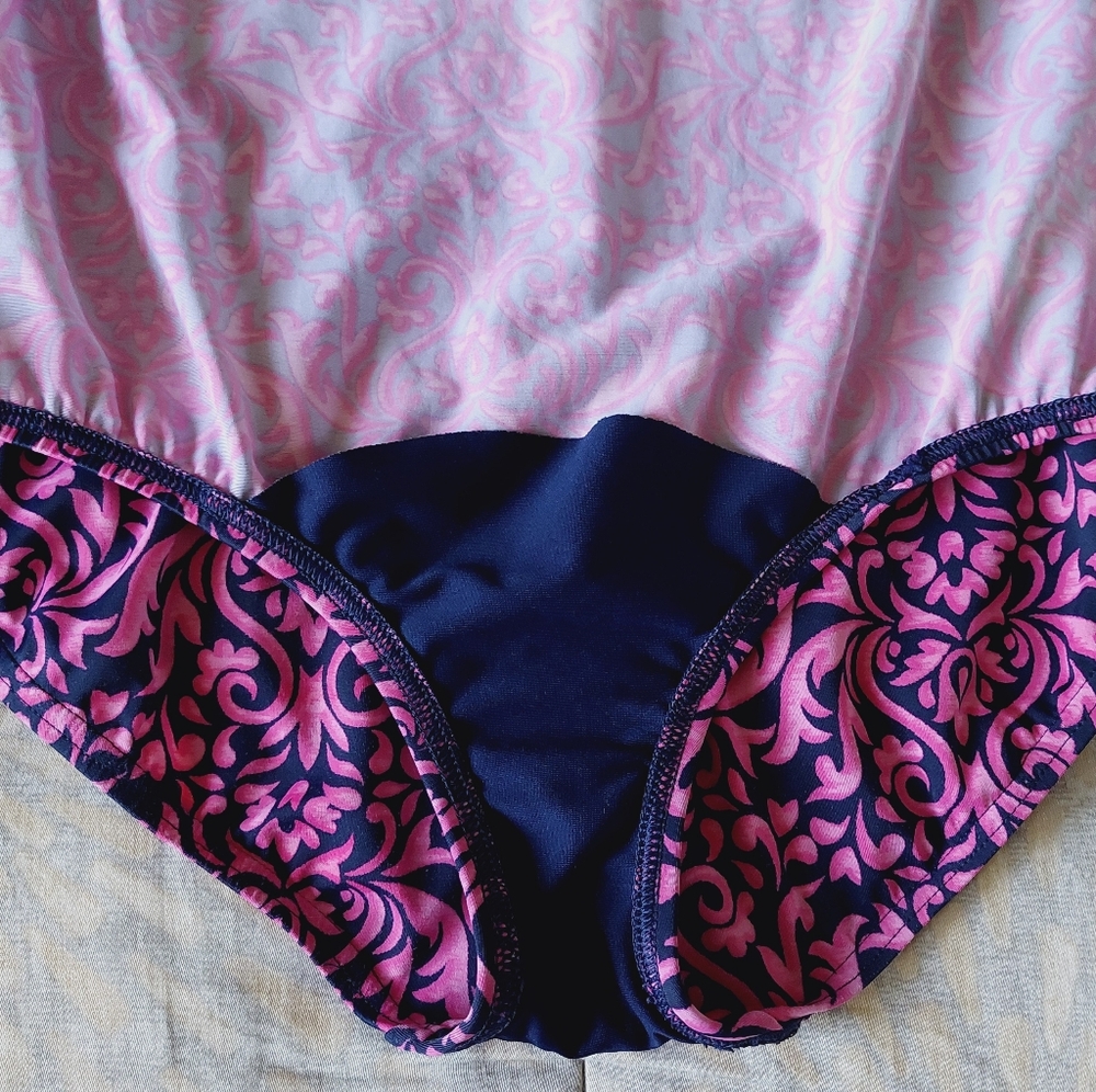 Lands' End Pink and Blue One Piece Swimsuit  size 12. - Picture 12 of 14